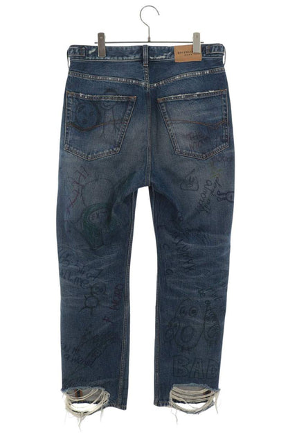 BALENCIAGA Gravity Crash Distressed Denim Jeans Size XS