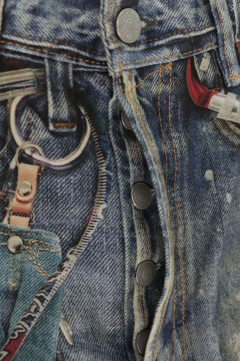 ACNE STUDIOS 1981M Trompe L'oeil Print Jeans Size 46