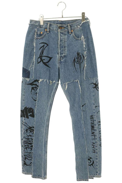 LEVI'S 18AW x VETEMENTS Tribal Sticker Jeans Size S