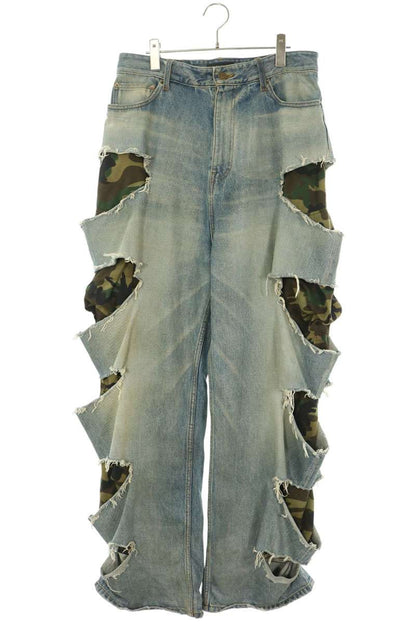 BALENCIAGA 21AW Camo Layered Crash Jeans Size S