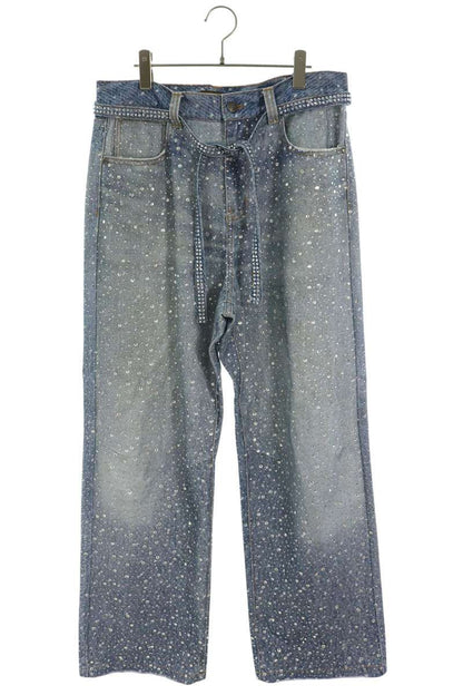 Birth Of Royal Child Rhinestone Washed Jeans Indigo Size L