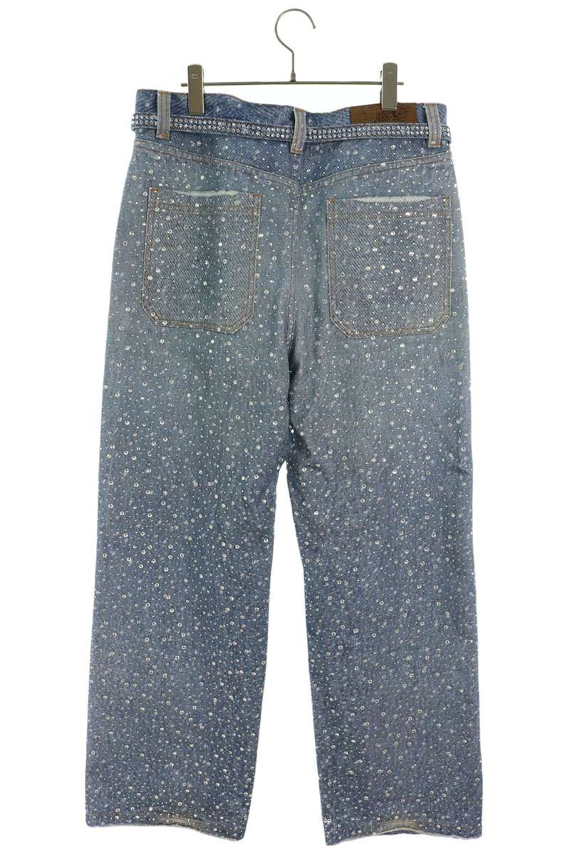 Birth Of Royal Child Rhinestone Washed Jeans Indigo Size L