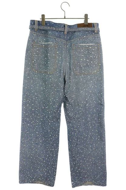 Birth Of Royal Child Rhinestone Washed Jeans Indigo Size L