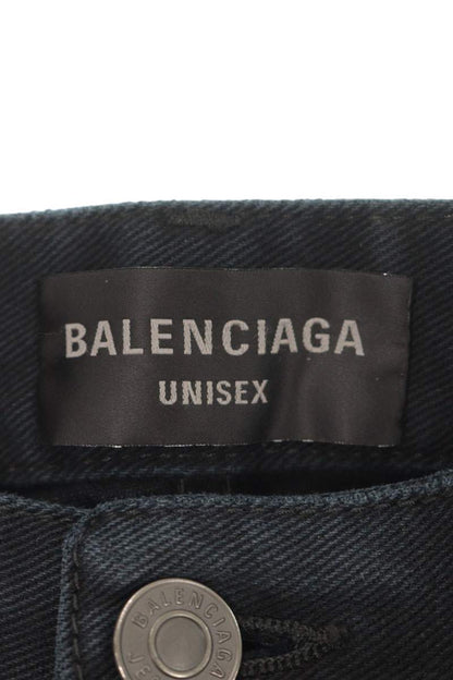 BALENCIAGA Outline Logo Wide Black Denim Size XS