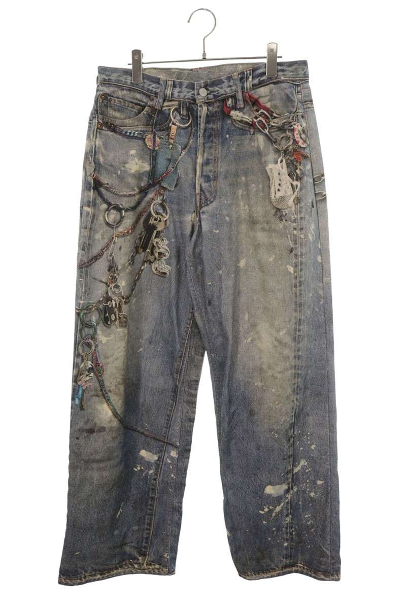 ACNE STUDIOS Keychain Print Baggy Denim Size 46