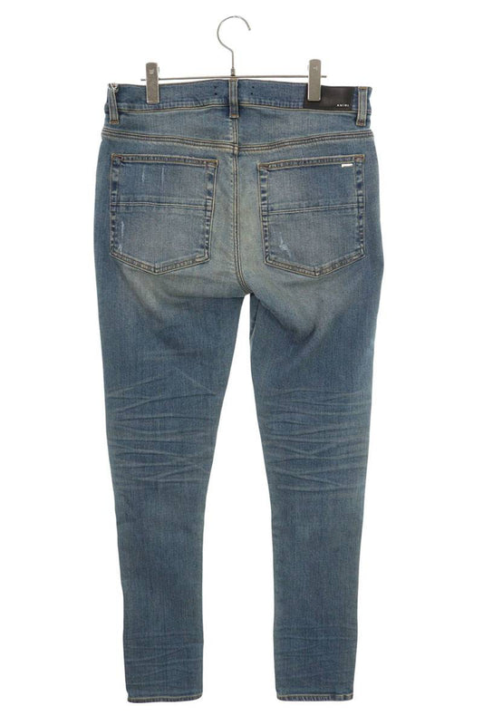 AMIRI MX1 Distressed Biker Skinny Jeans Blue Size 34
