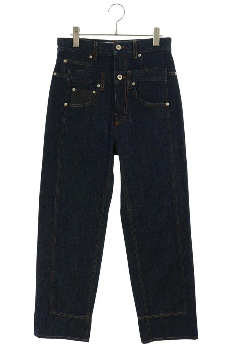 LOEWE H526Y11X45 Trompe L'oeil Rigid Jeans Blue Size 44