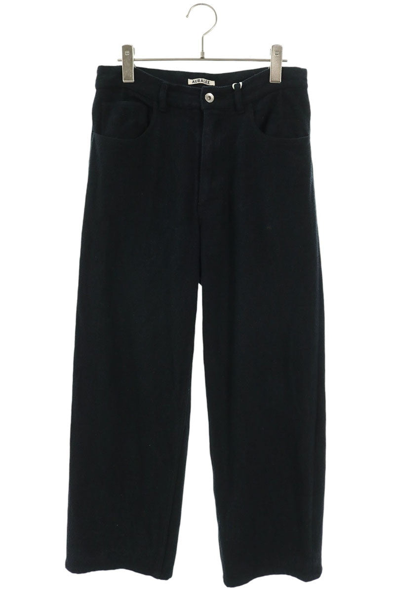 AURALEE 26SS Silk Nep Wide Denim Pants Black Size 3