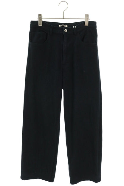 AURALEE 26SS Silk Nep Wide Denim Pants Black Size 3