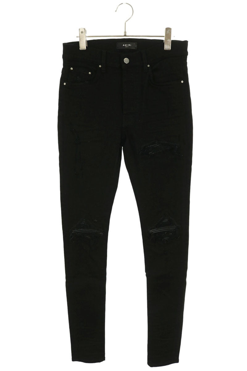 AMIRI PXMD001 MX1 Distressed Skinny Jeans Black Size 31