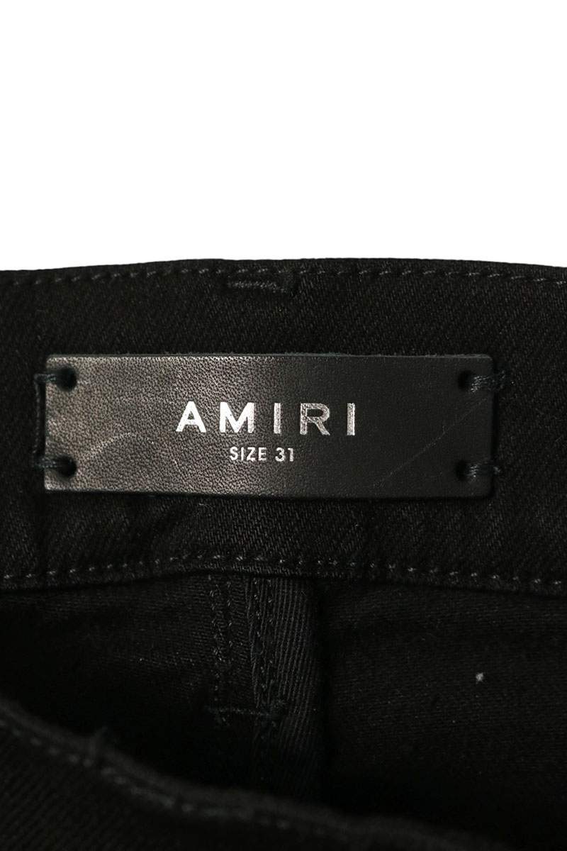 AMIRI PXMD001 MX1 Distressed Skinny Jeans Black Size 31