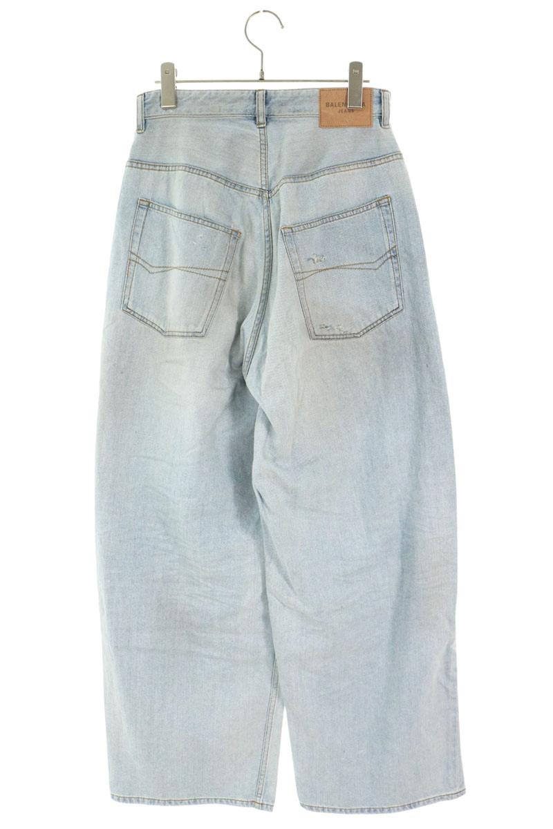 BALENCIAGA Light Blue Baggy Distressed Jeans Size XS