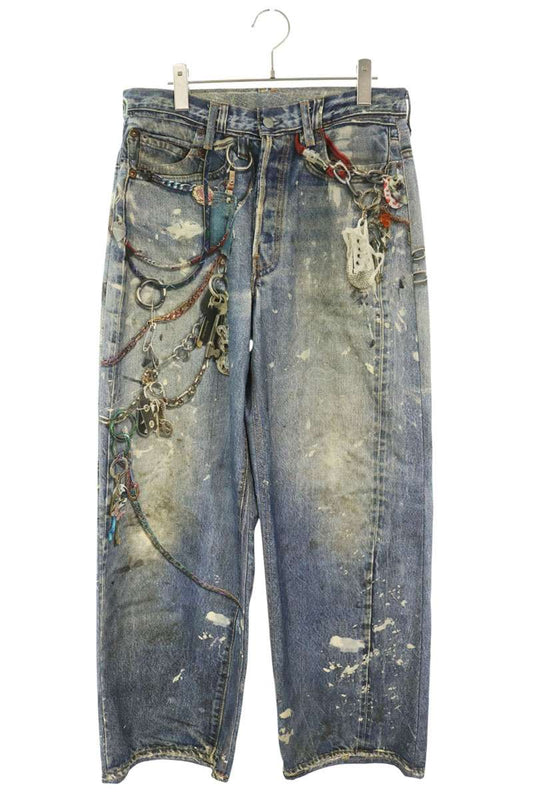 ACNE STUDIOS Indigo Trompe L'oeil Print Jeans Size 46
