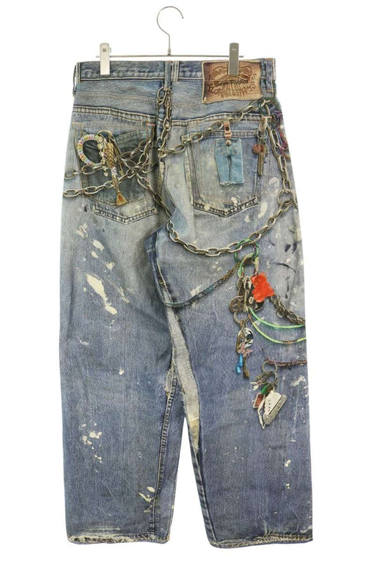 ACNE STUDIOS Indigo Trompe L'oeil Print Jeans Size 46