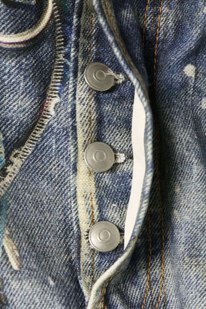 ACNE STUDIOS Indigo Trompe L'oeil Print Jeans Size 46