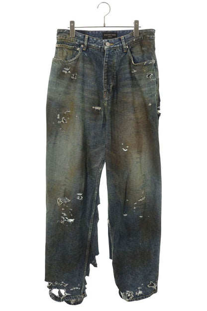 BALENCIAGA Indigo Super Destroy Baggy Jeans Size XS