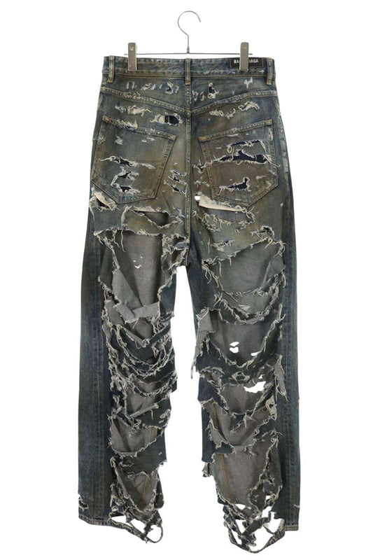 BALENCIAGA Indigo Super Destroy Baggy Jeans Size XS