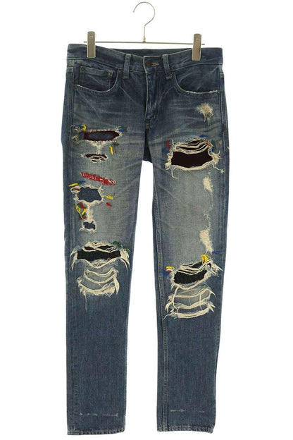 tetei Damaged Repaired Indigo Cotton Denim Jeans Size 29