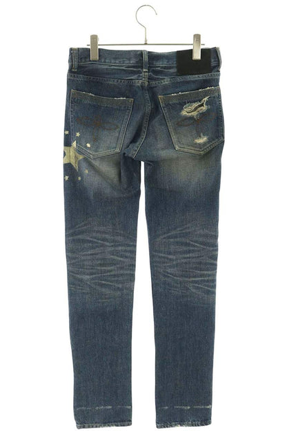 tetei Damaged Repaired Indigo Cotton Denim Jeans Size 29