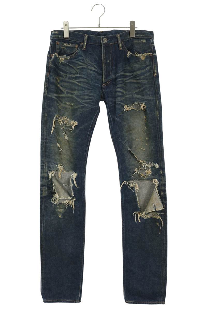 MINEDENIM Distressed Denim Jeans Button Fly Size 9