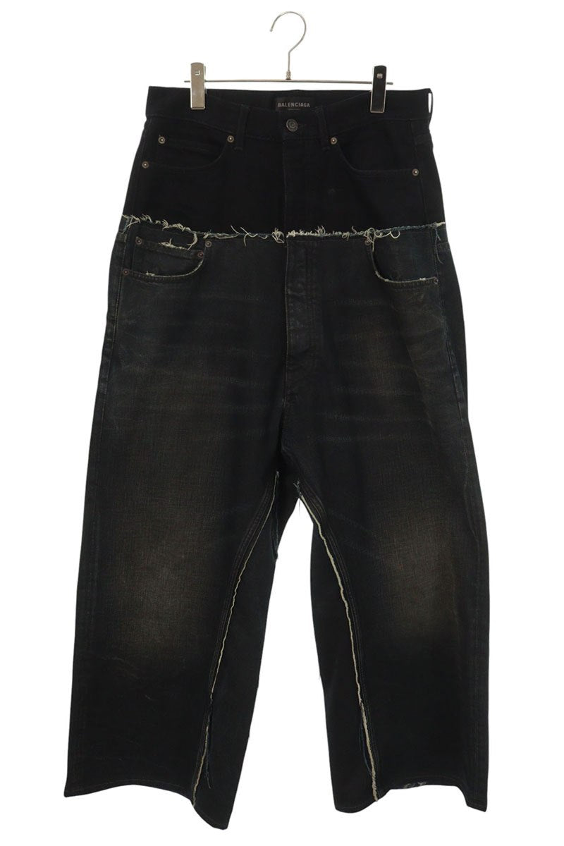 BALENCIAGA Cut-Up Damaged Baggy Denim Jeans Size XS