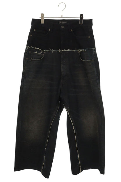 BALENCIAGA Cut-Up Damaged Baggy Denim Jeans Size XS