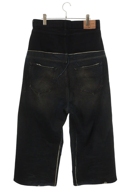 BALENCIAGA Cut-Up Damaged Baggy Denim Jeans Size XS