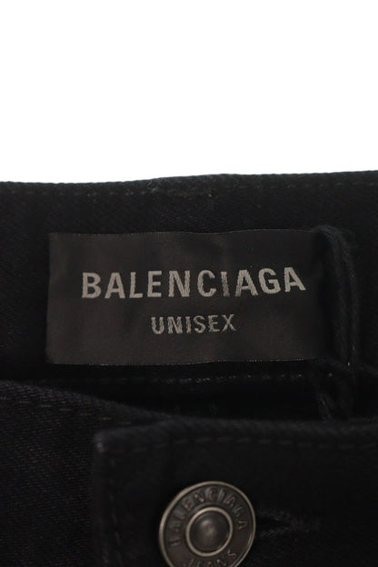 BALENCIAGA Cut-Up Damage Baggy Denim Indigo Black Size XS