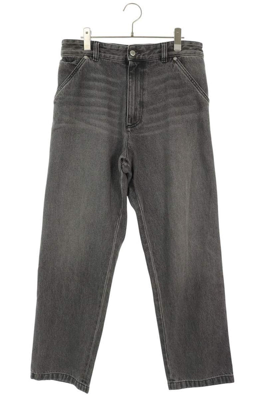 PRADA Back Triangle Logo Plate Black Denim Size 44
