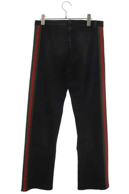 GUCCI AW26 Web Stripe Stretch Denim Jeans Black Size 31