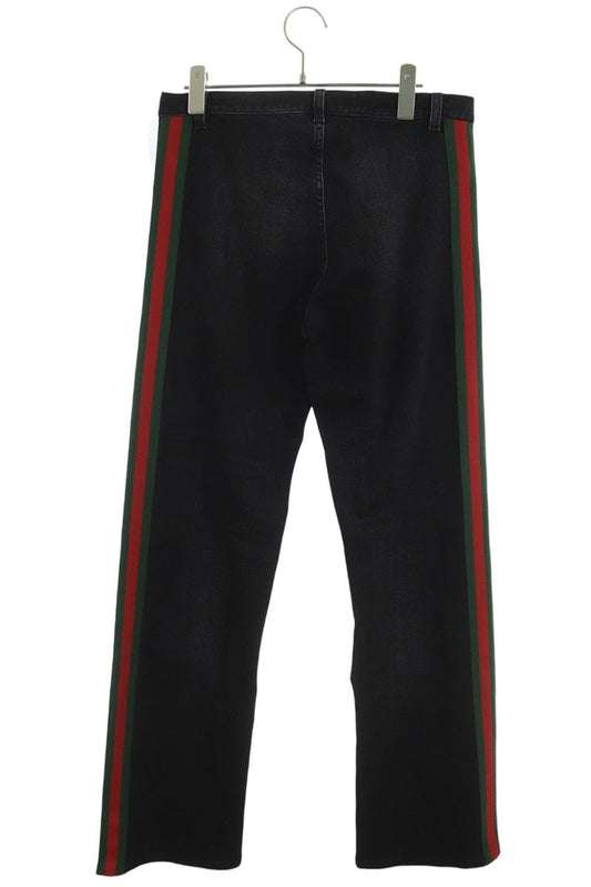 GUCCI AW26 Web Stripe Stretch Denim Jeans Black Size 31