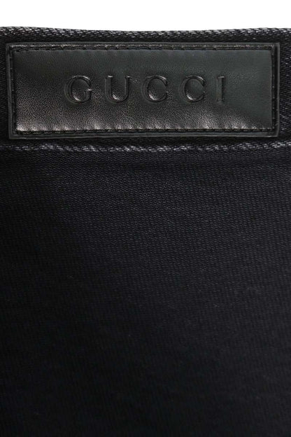 GUCCI AW26 Web Stripe Stretch Denim Jeans Black Size 31