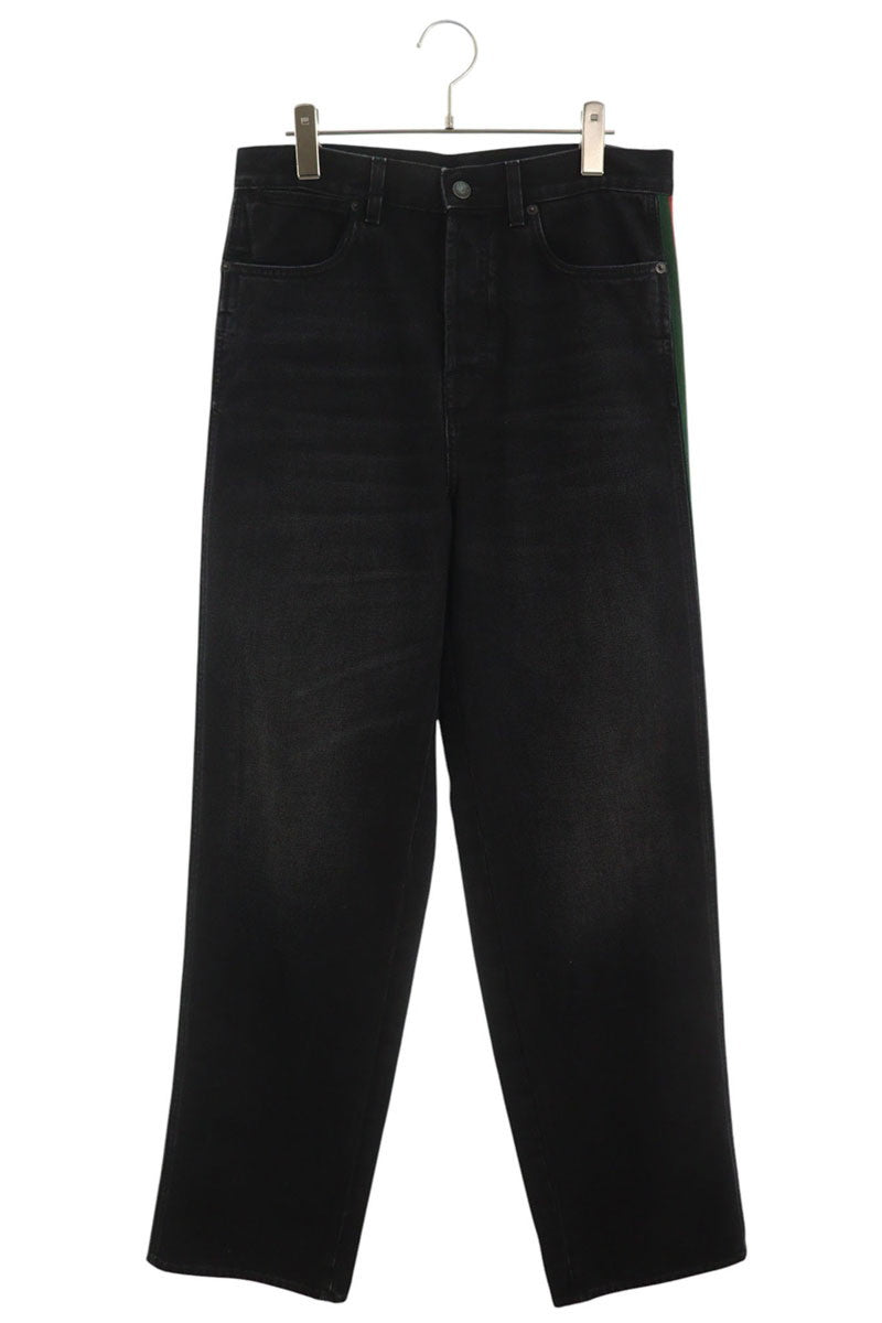 GUCCI AW26 Web Insert Denim Jeans Black Size 31
