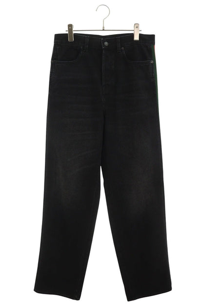 GUCCI AW26 Web Insert Denim Jeans Black Size 31