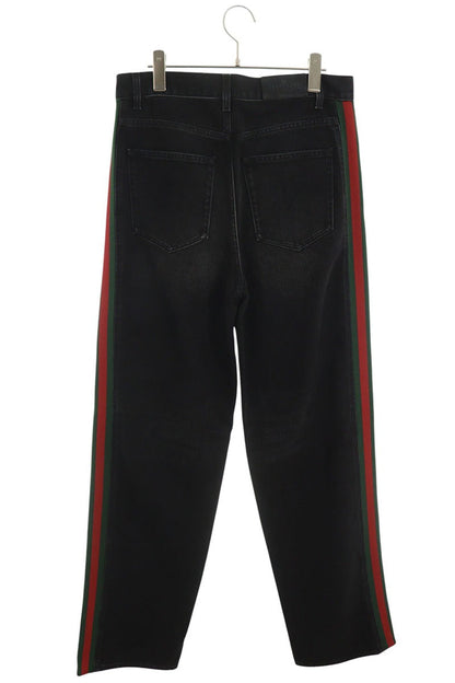 GUCCI AW26 Web Insert Denim Jeans Black Size 31