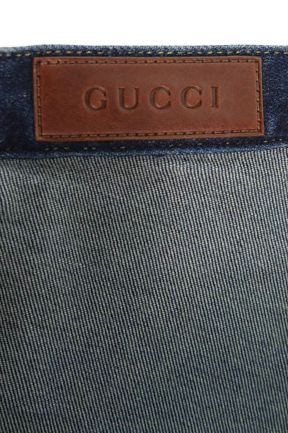 GUCCI AW26 Web Stripe Stretch Denim Jeans Blue Size 32