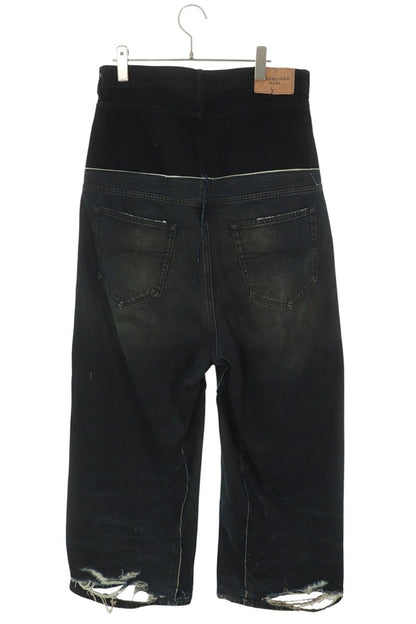 BALENCIAGA Cut-Up Damaged Baggy Denim Jeans Multi Size XS