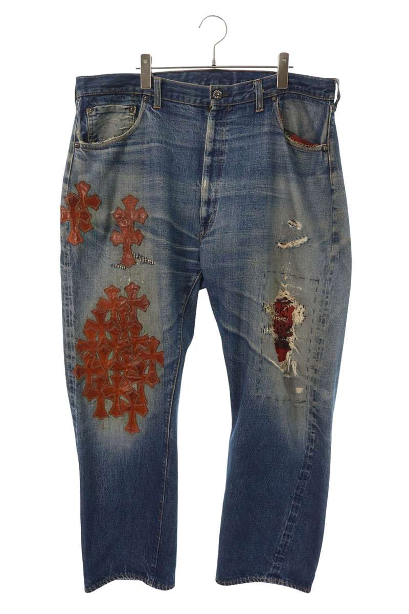 Chrome Hearts x Levi's Ripped Knee Patch Jeans Size 36 Inch