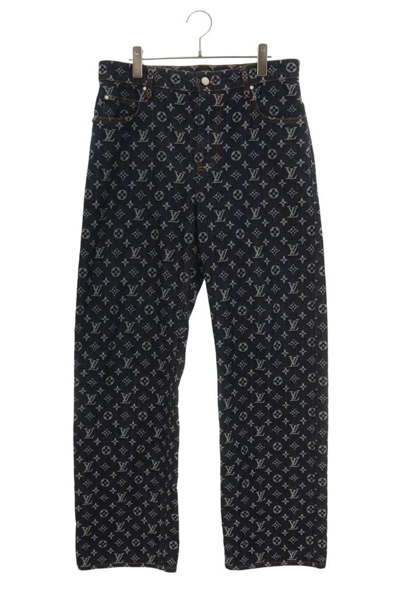 LOUISVUITTON Monogram Jacquard Denim Jeans Indigo Size 29