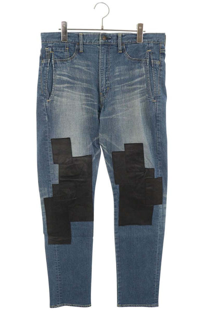 MIHARAYASUHIRO Leather Patch Indigo Jeans Size 46
