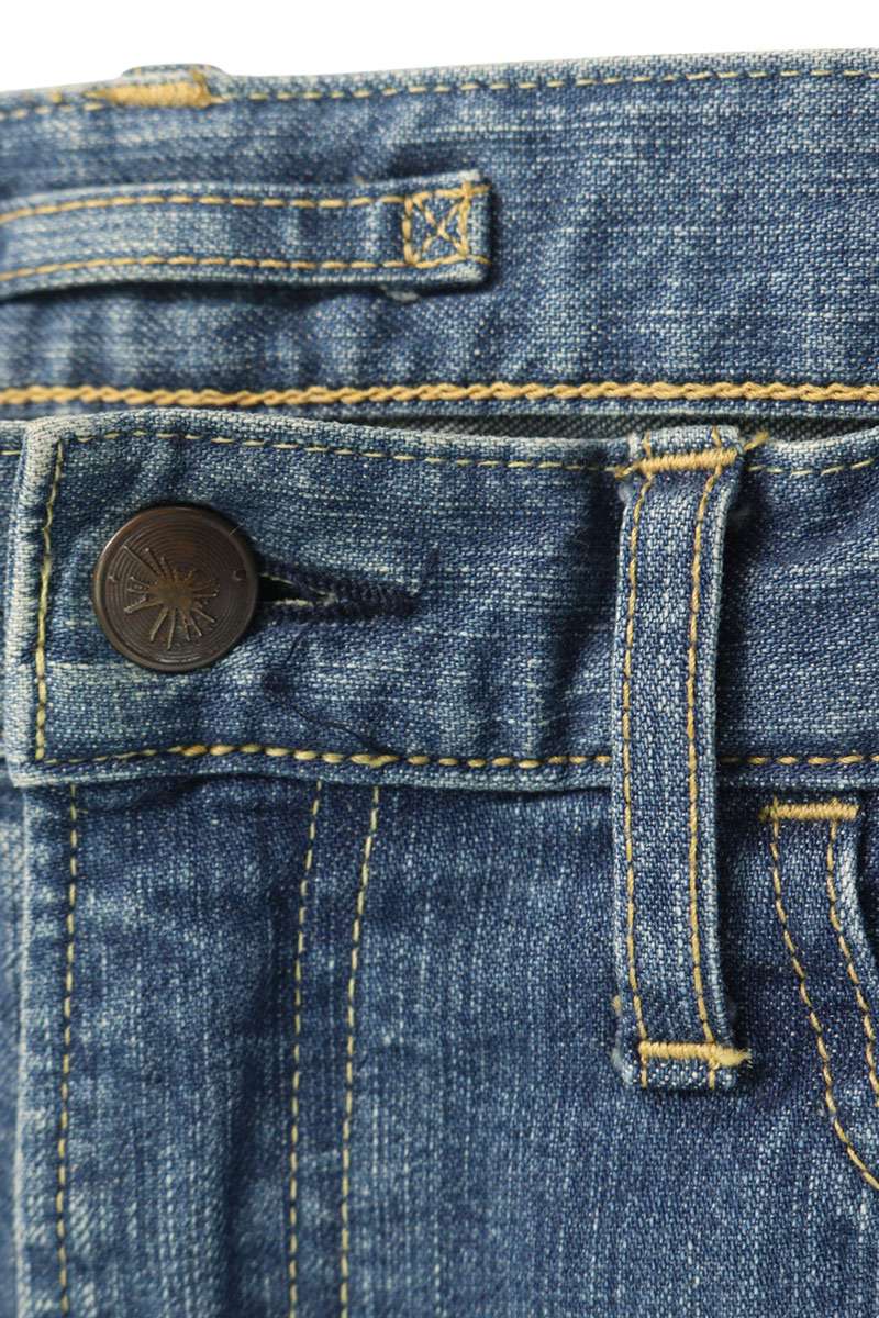 MIHARAYASUHIRO Leather Patch Indigo Jeans Size 46