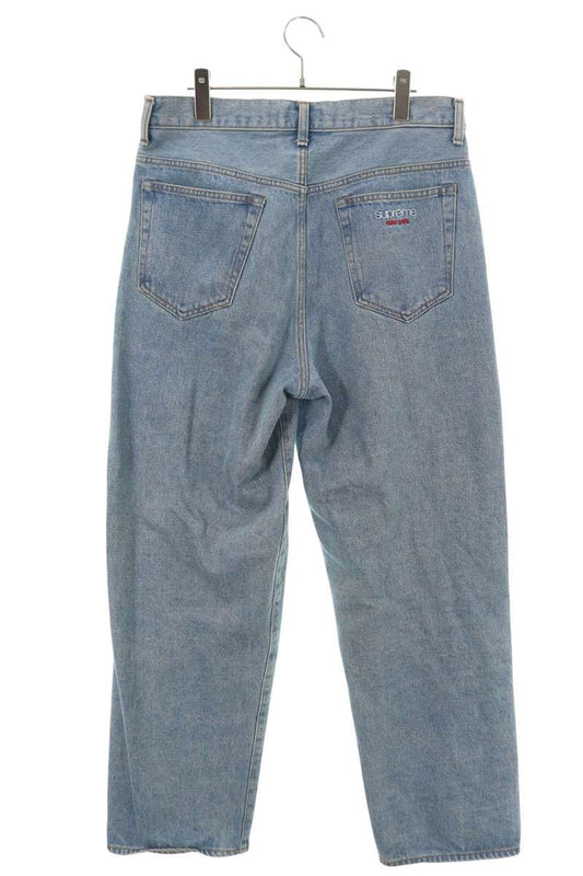 SUPREME Baggy Jean Back Logo Embroidered Light Blue Size 30