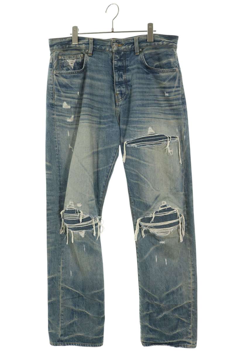 AMIRI MX1 Washed Distressed Denim Jeans Indigo Size 32