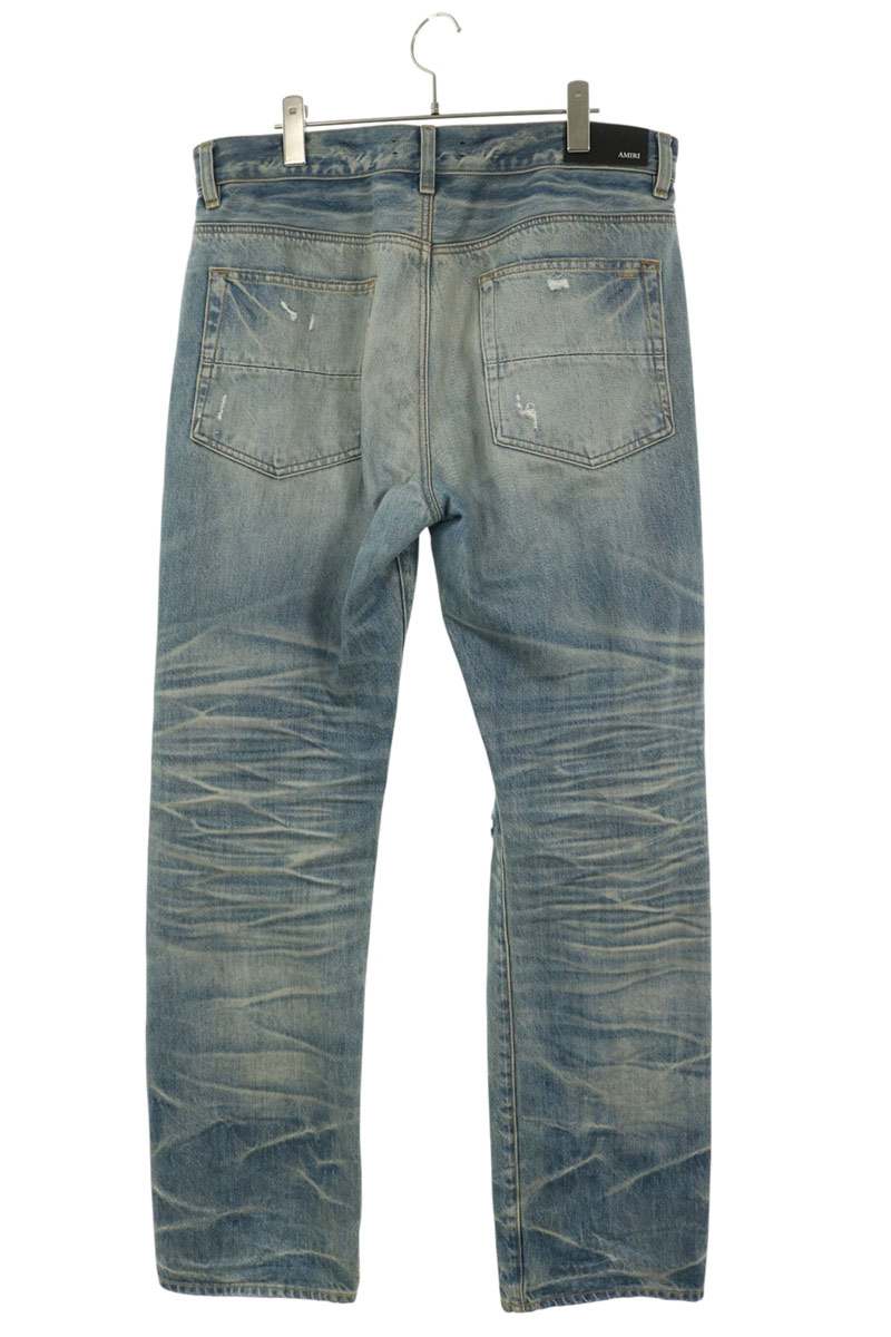 AMIRI MX1 Washed Distressed Denim Jeans Indigo Size 32