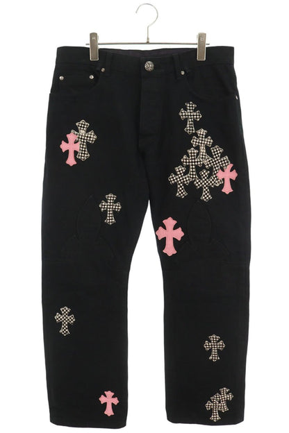 Chrome Hearts JEAN SL FLEURKNEE Cross Patch Denim Size 34