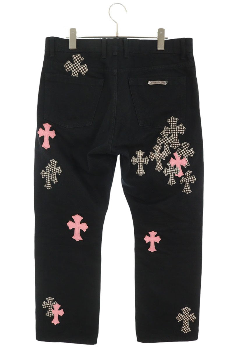 Chrome Hearts JEAN SL FLEURKNEE Cross Patch Denim Size 34