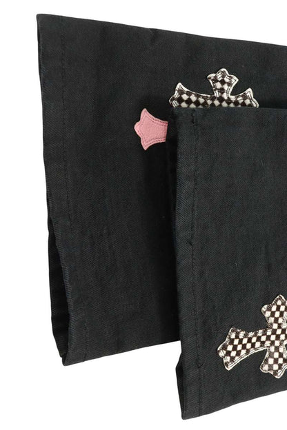 Chrome Hearts JEAN SL FLEURKNEE Cross Patch Denim Size 34