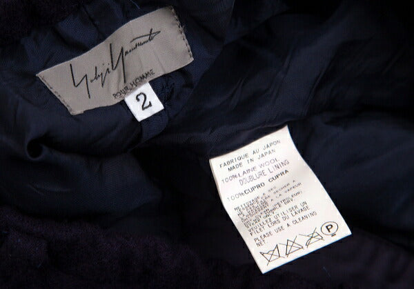 Yohji Yamamoto POUR HOMME Shrunk Wool Pants Navy Size 2