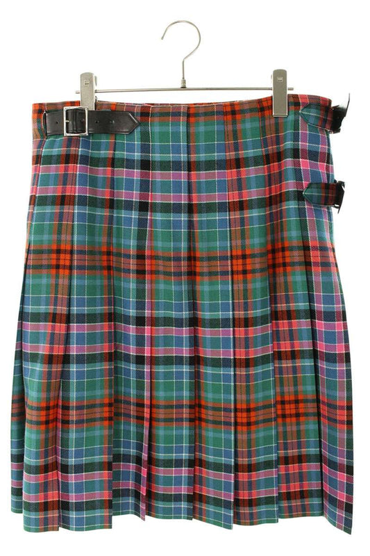 Comme des Garcons Plaid pleated wrap skirt Green Size S