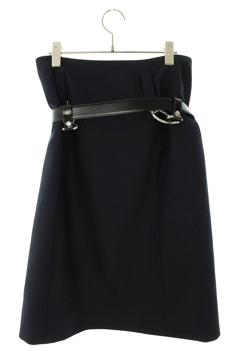 PRADA FROM THE RUNWAY Belted Skirt Navy Size 38S